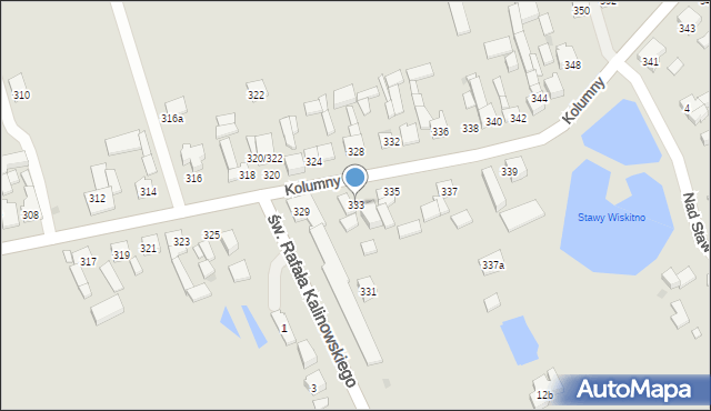 Łódź, Kolumny, 333, mapa Łodzi