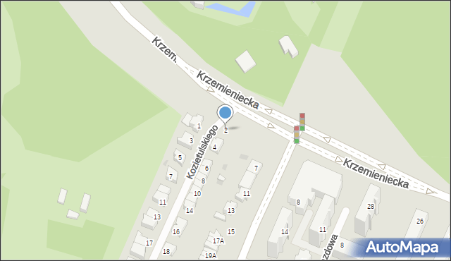 Łódź, Kozietulskiego Jana Leona, płk., 2, mapa Łodzi
