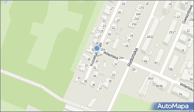 Łódź, Kozietulskiego Jana Leona, płk., 28, mapa Łodzi