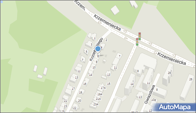 Łódź, Kozietulskiego Jana Leona, płk., 6, mapa Łodzi