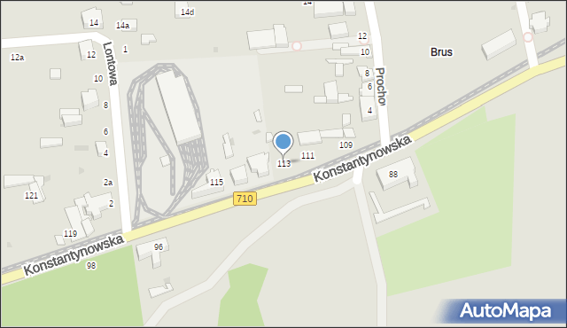Łódź, Konstantynowska, 113, mapa Łodzi