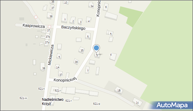 Łokacz Mały, Konopnickiej Marii, 3, mapa Łokacz Mały