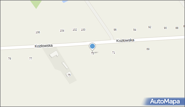 Łomazy, Kozłowska, 73, mapa Łomazy