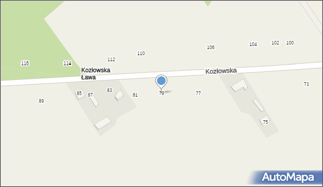 Łomazy, Kozłowska, 79, mapa Łomazy