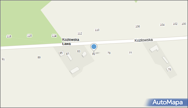 Łomazy, Kozłowska, 81, mapa Łomazy