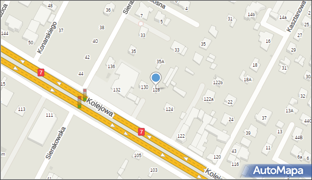 Łomianki, Kolejowa, 128, mapa Łomianki