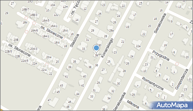 Łomianki, Konarskiego Stanisława, 34, mapa Łomianki