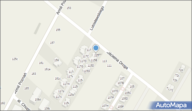 Łomianki Dolne, Kościelna Droga, 115, mapa Łomianki Dolne