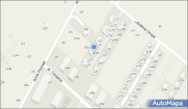 Łomianki Dolne, Kościelna Droga, 117n, mapa Łomianki Dolne