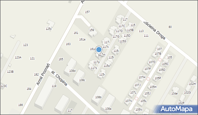 Łomianki Dolne, Kościelna Droga, 117o, mapa Łomianki Dolne