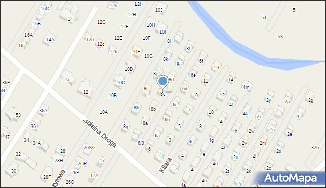 Łomianki Dolne, Kościelna Droga, 8c, mapa Łomianki Dolne