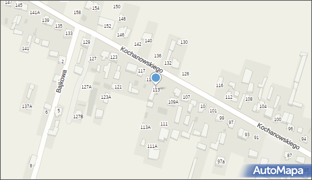 Łomna, Kochanowskiego Jana, 113, mapa Łomna