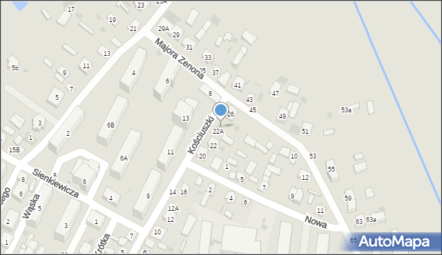 Łosice, Kościuszki Tadeusza, gen., 24, mapa Łosice