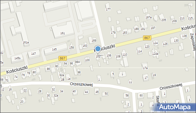 Lubaczów, Kościuszki Tadeusza, gen., 102, mapa Lubaczów