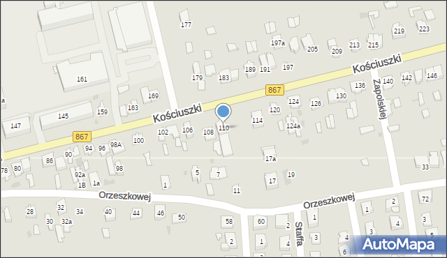 Lubaczów, Kościuszki Tadeusza, gen., 110, mapa Lubaczów