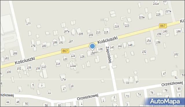 Lubaczów, Kościuszki Tadeusza, gen., 130, mapa Lubaczów
