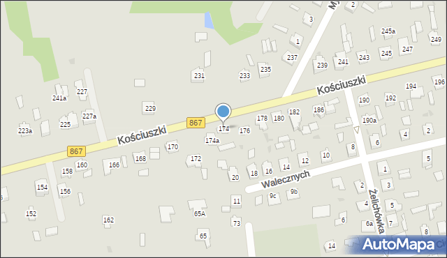 Lubaczów, Kościuszki Tadeusza, gen., 174, mapa Lubaczów