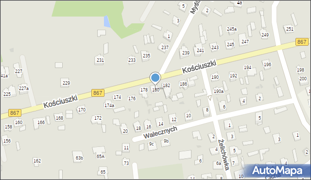 Lubaczów, Kościuszki Tadeusza, gen., 180, mapa Lubaczów