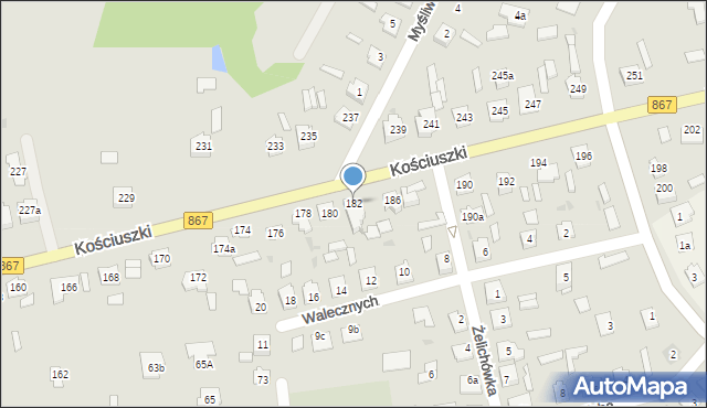 Lubaczów, Kościuszki Tadeusza, gen., 182, mapa Lubaczów