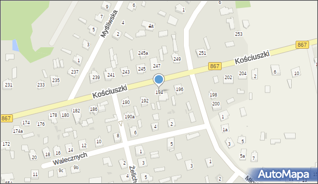 Lubaczów, Kościuszki Tadeusza, gen., 194, mapa Lubaczów
