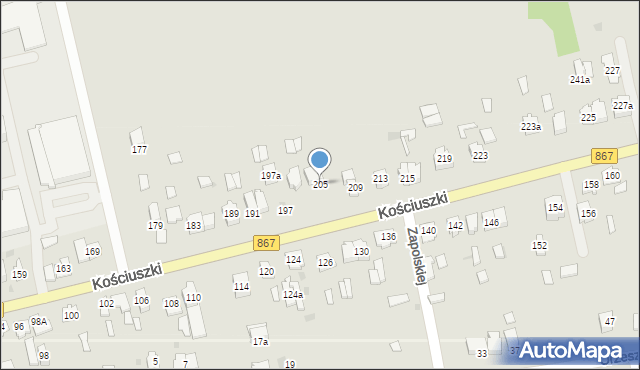 Lubaczów, Kościuszki Tadeusza, gen., 205, mapa Lubaczów