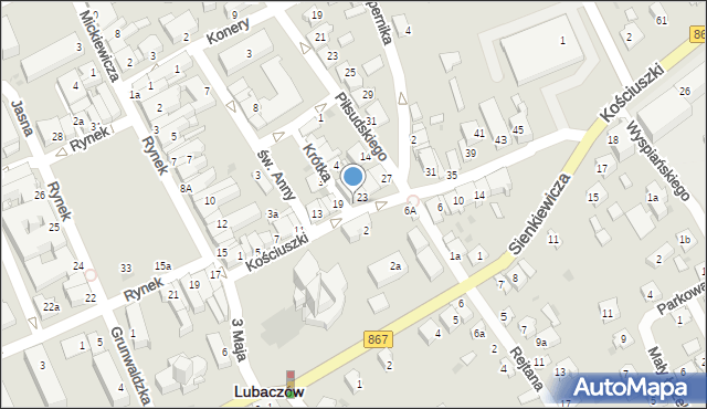 Lubaczów, Kościuszki Tadeusza, gen., 21, mapa Lubaczów