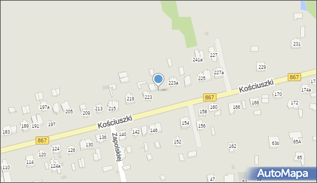 Lubaczów, Kościuszki Tadeusza, gen., 223b, mapa Lubaczów