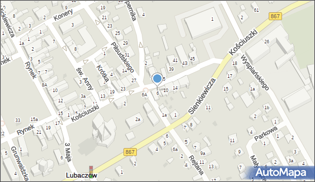 Lubaczów, Kościuszki Tadeusza, gen., 8, mapa Lubaczów