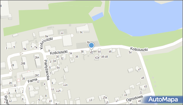 Lubartów, Kościuszki Tadeusza, gen., 42, mapa Lubartów
