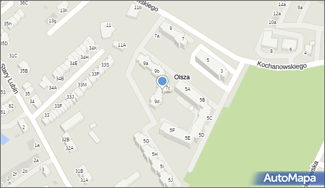 Lubin, Kochanowskiego Jana, 7d, mapa Lubin