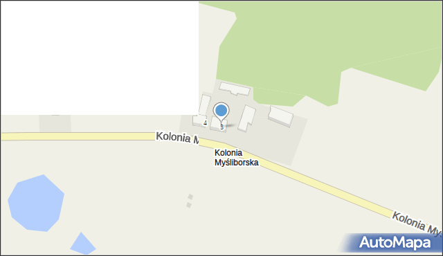 Lubiszyn, Kolonia Myśliborska, 3, mapa Lubiszyn