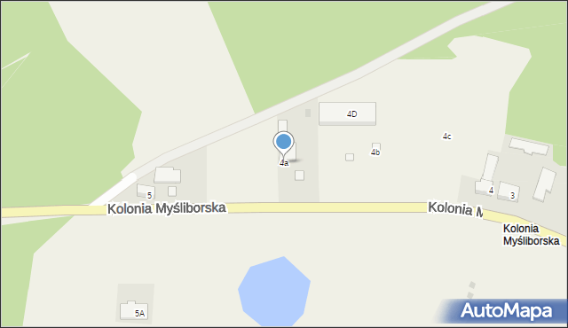 Lubiszyn, Kolonia Myśliborska, 4a, mapa Lubiszyn