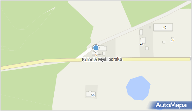 Lubiszyn, Kolonia Myśliborska, 5, mapa Lubiszyn