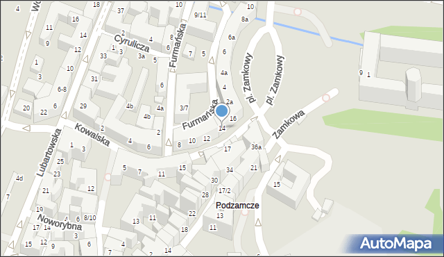 Lublin, Kowalska, 14, mapa Lublina