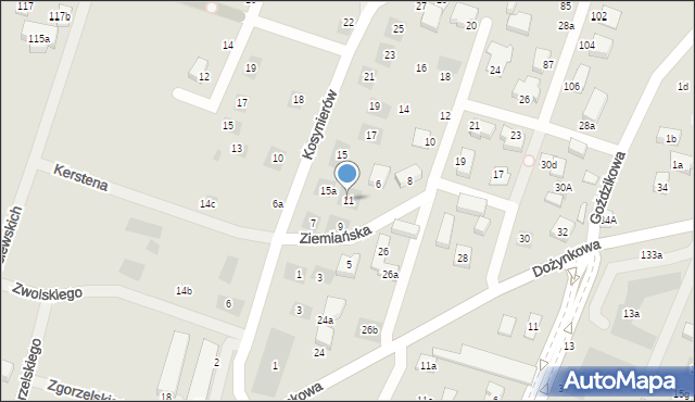 Lublin, Kosynierów, 11, mapa Lublina