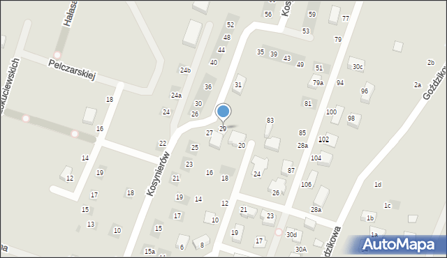 Lublin, Kosynierów, 29, mapa Lublina