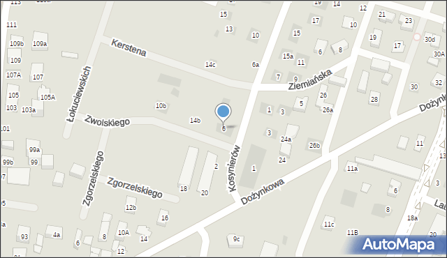 Lublin, Kosynierów, 6, mapa Lublina