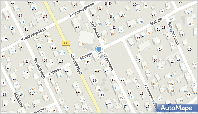 Lublin, Koźmiana Kajetana, 23, mapa Lublina