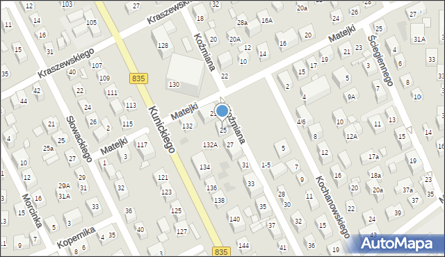 Lublin, Koźmiana Kajetana, 25, mapa Lublina