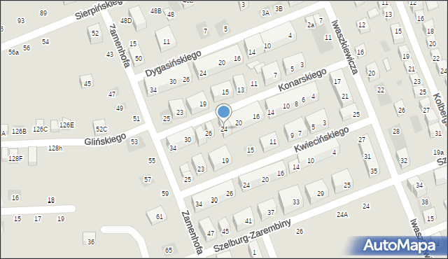 Lublin, Konarskiego Stanisława, 24, mapa Lublina