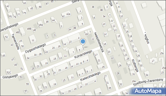 Lublin, Konarskiego Stanisława, 3, mapa Lublina