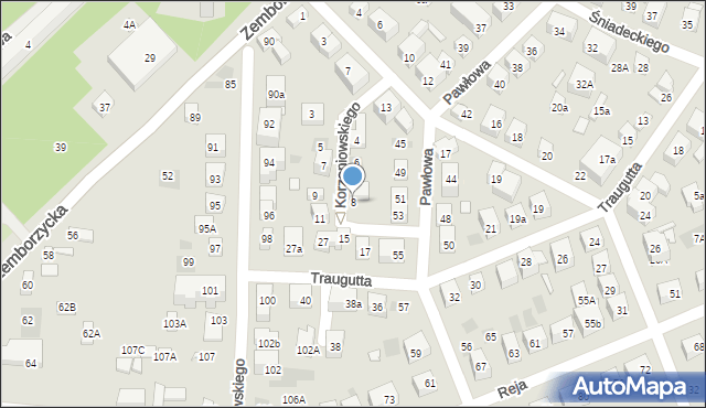 Lublin, Korzeniowskiego Józefa, 8, mapa Lublina
