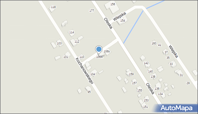 Lubliniec, Kochanowskiego Jana, 106A, mapa Lubliniec