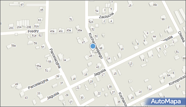 Lubliniec, Kochanowskiego Jana, 45a, mapa Lubliniec