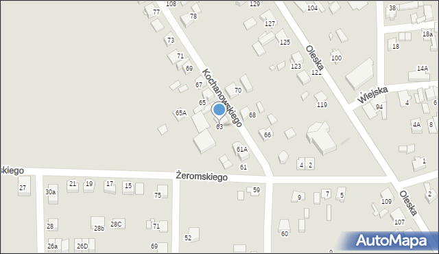 Lubliniec, Kochanowskiego Jana, 63, mapa Lubliniec
