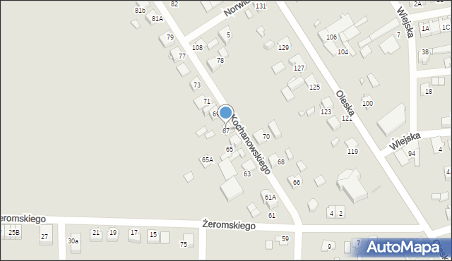 Lubliniec, Kochanowskiego Jana, 67, mapa Lubliniec