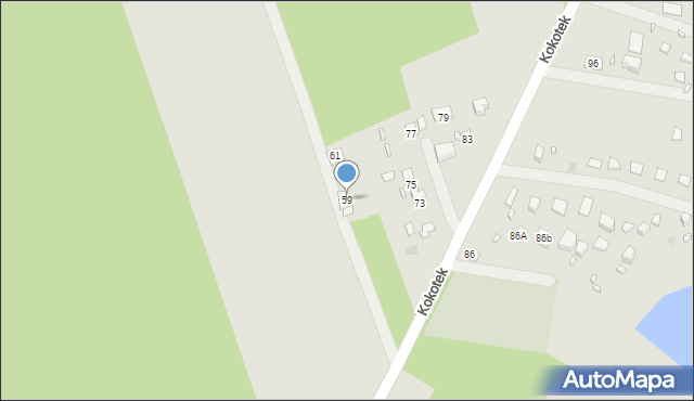 Lubliniec, Kokotek, 59, mapa Lubliniec