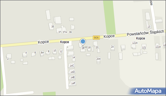 Lubliniec, Kopce, 16, mapa Lubliniec