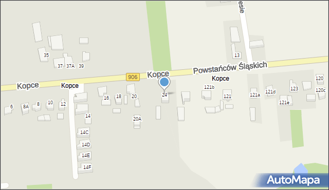 Lubliniec, Kopce, 24, mapa Lubliniec
