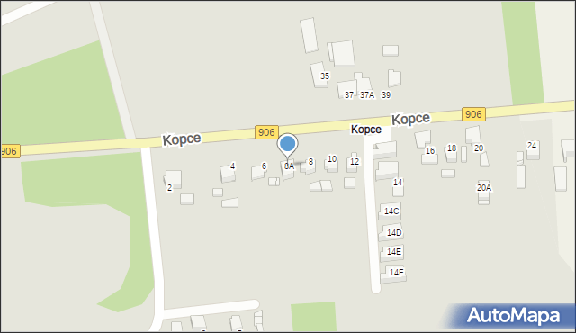 Lubliniec, Kopce, 8A, mapa Lubliniec